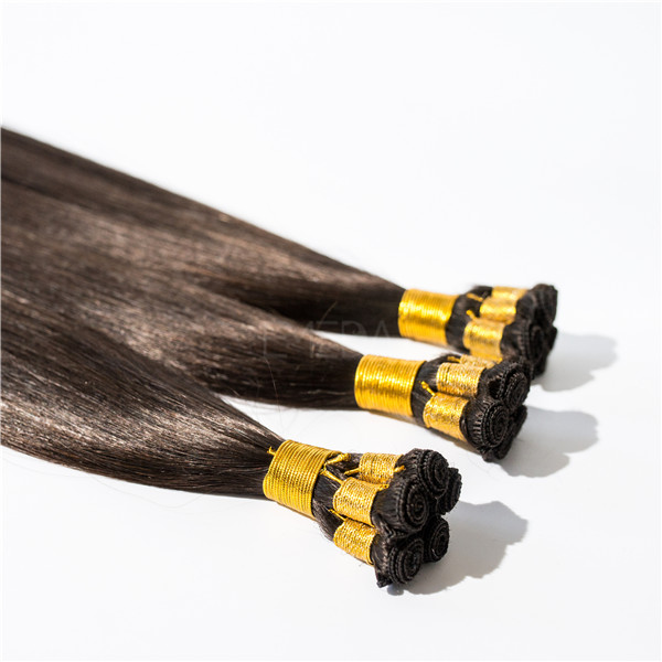 Hand Tied  Extension  Silky Straight European  Indian Remy Human hand tied hair weft Top Quality Hair YL206